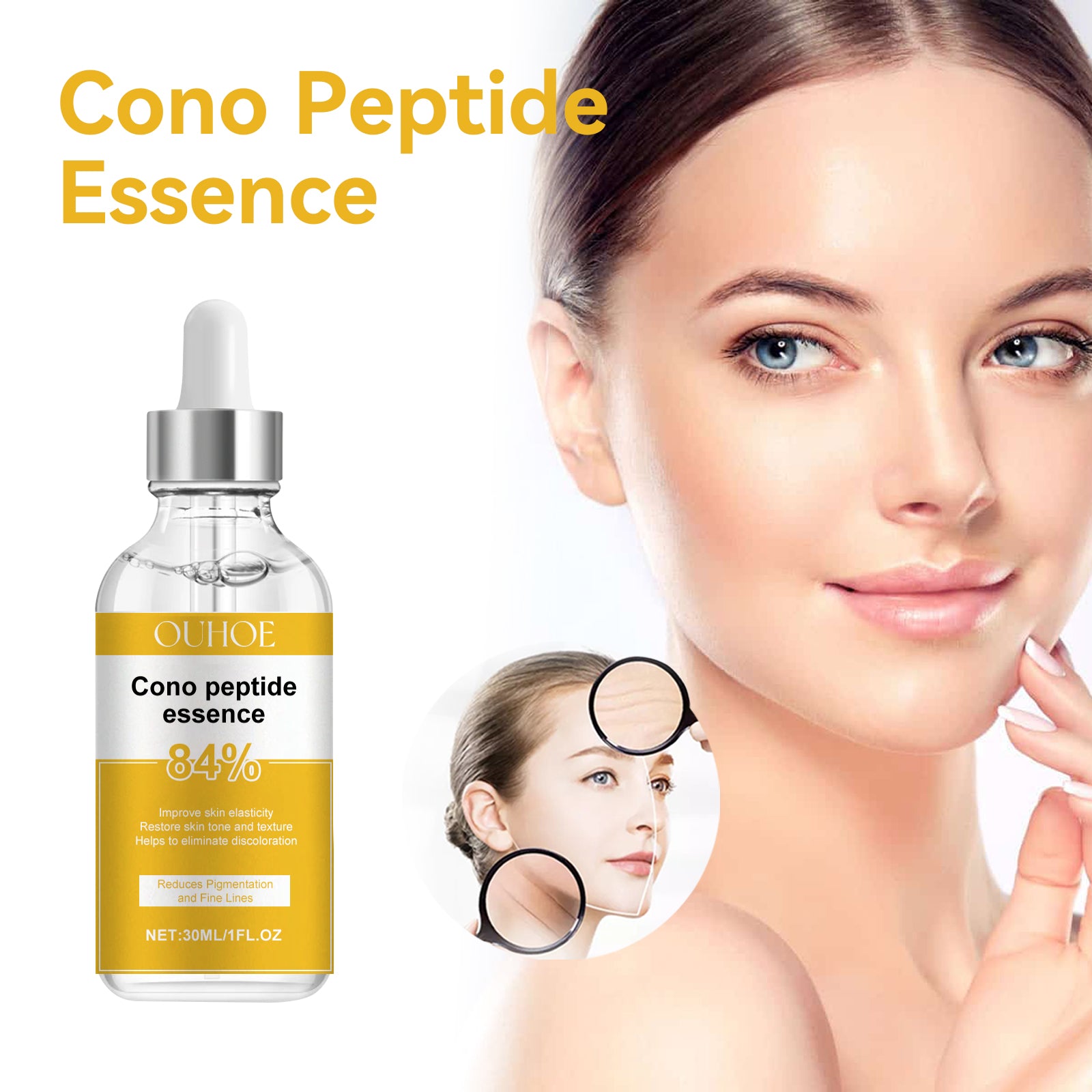 QARE Cono Peptide Essence, Moisturizing Facial Fine Lines Smooth Skin Moisturizing Essence